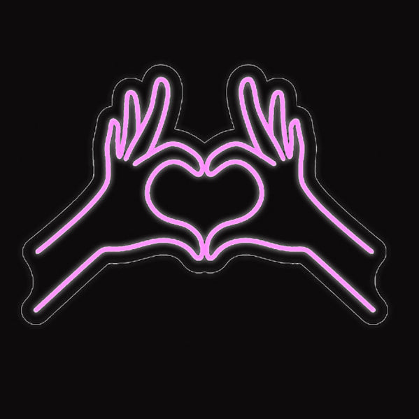 "Hands Heart" LED Neon Wall Sign